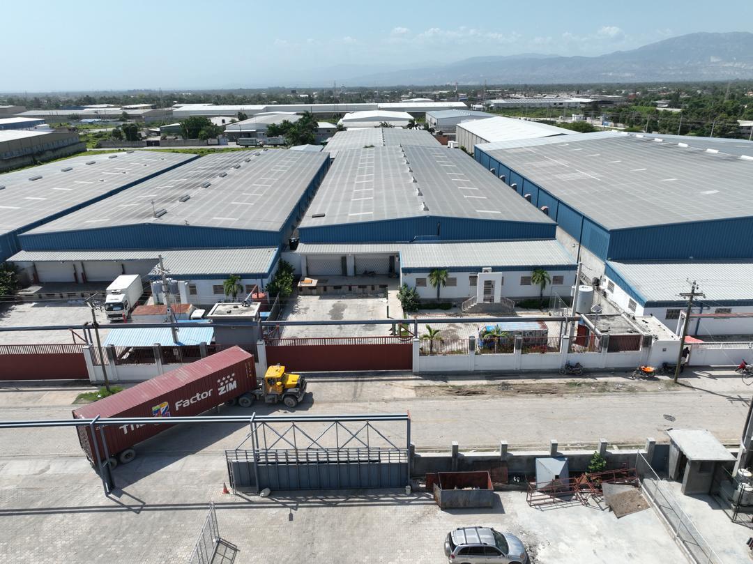 Warehouse park aerial view